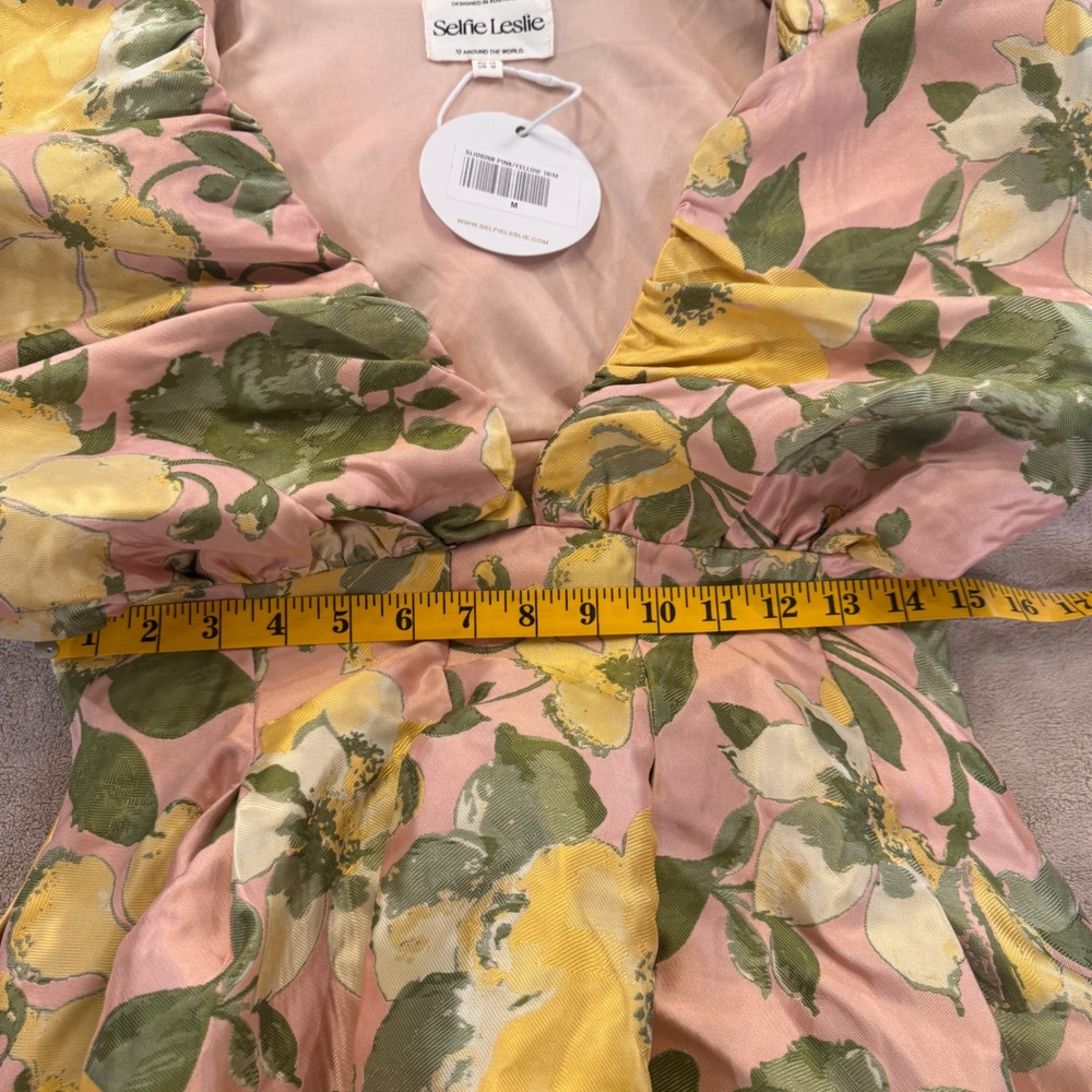 Selfie Leslie Pink & Green Floral Ruffle Mini Dress - Picture 11 of 16